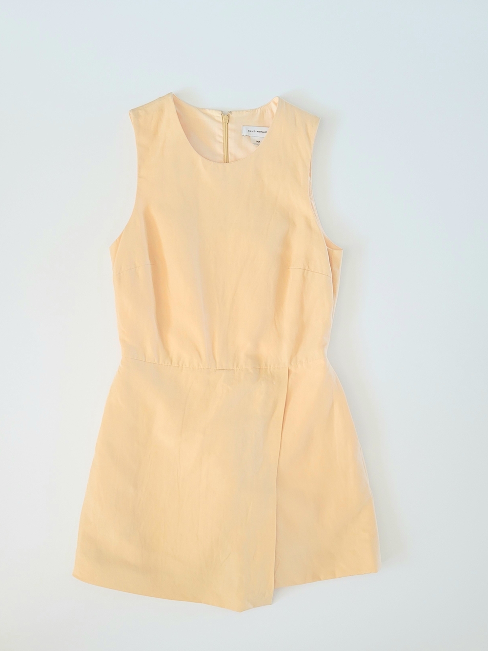 Club Monaco Mini Skort Romper in Lyocell Linen Blend Yellow 00P